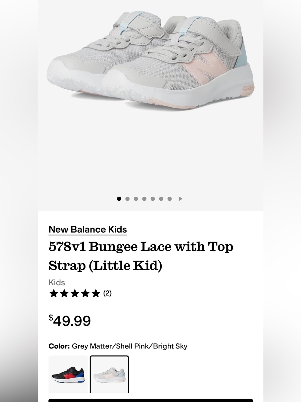 New Balance Kids Light Gray & Pink Mesh Sneakers Toddler Girl size 12 - Picture 2 of 8